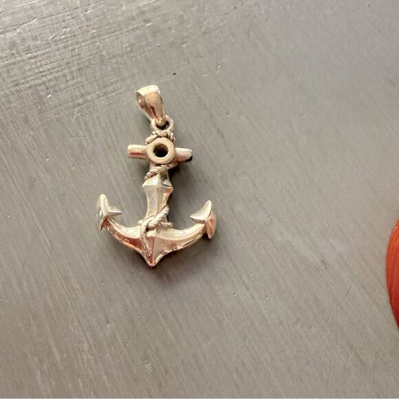 925 Sterling Silver Anchor Pendant for Necklace - Picture 2 of 9